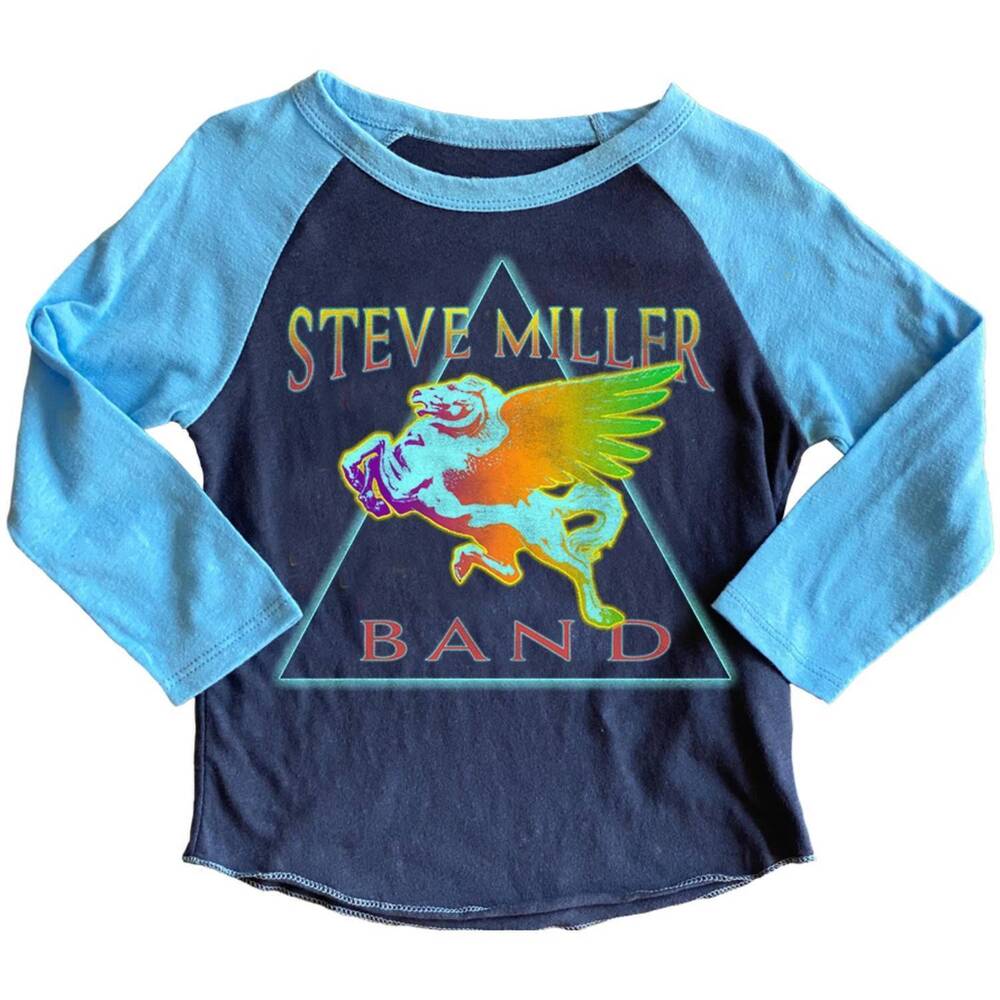 NEW ROWDY SPROUT kids' steve miller long sleeve raglan tee in blue